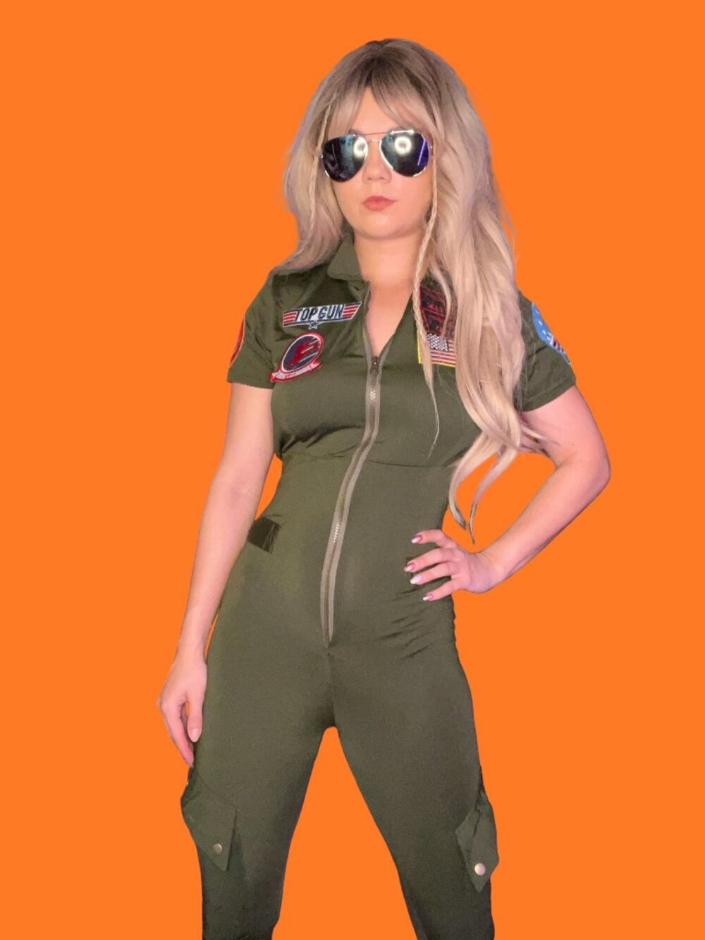 Leg Avenue Top Gun Flight Suit with Interchangeable Name Badges – Sexy Maverick